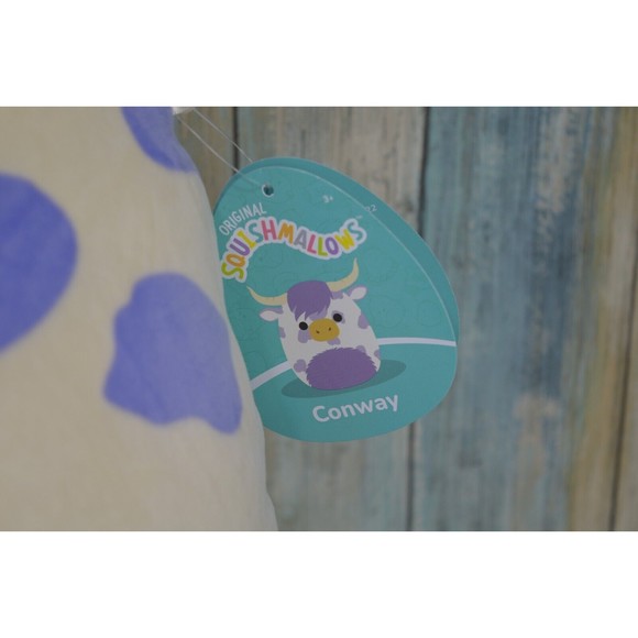 Squishmallows 16" Conway The Purple Spotted Highland Cow Plush NWT - Picture 8 of 11